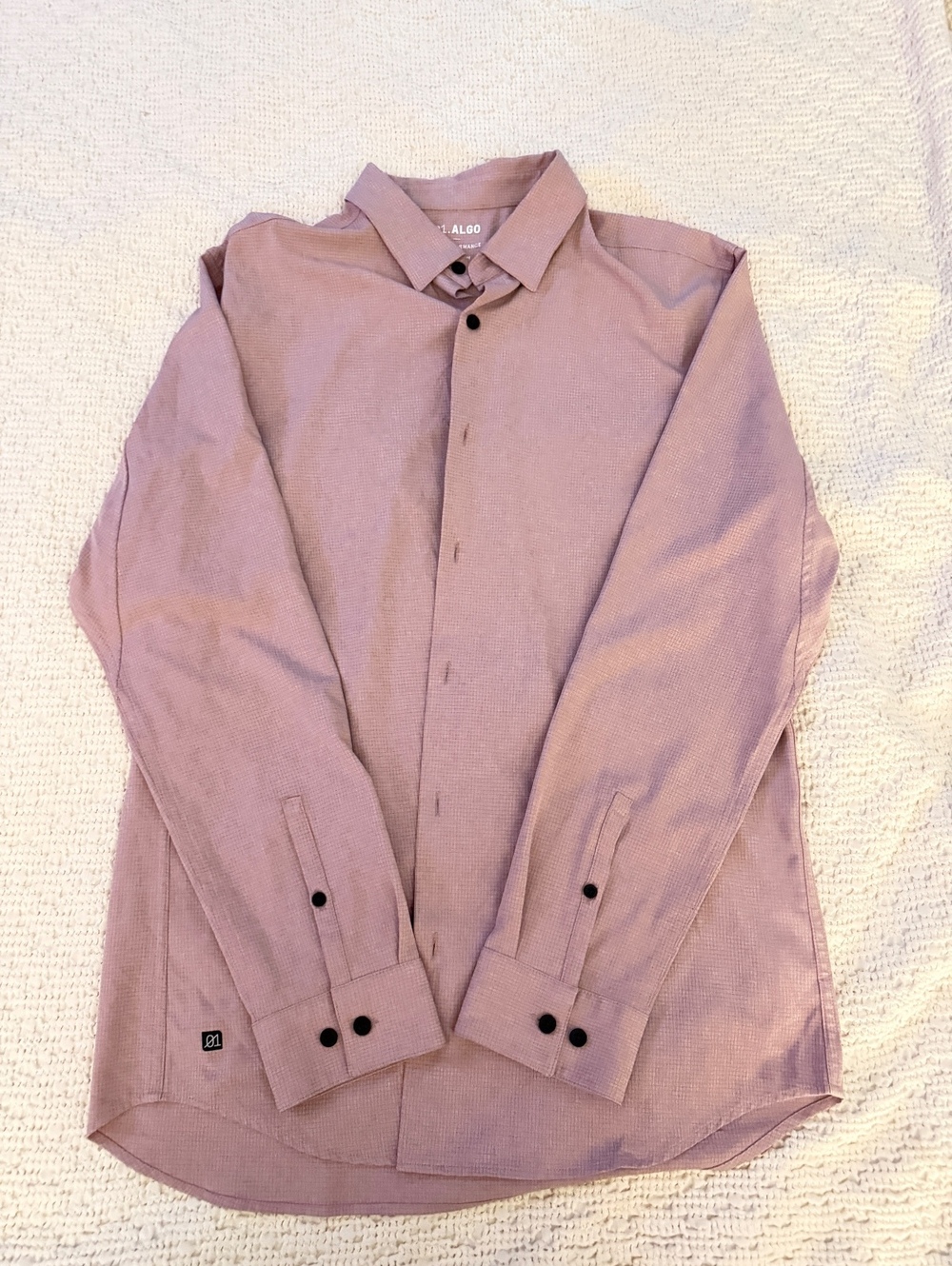 01.ALGO mauve long sleeve button-front shirt